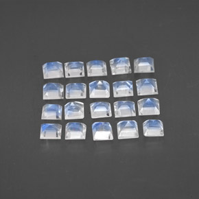 Rainbow Moonstone Gemstone in 3.1 x 3.1 mm Size for Sale, Rainbow Moonstone Stone in Blue White Color
