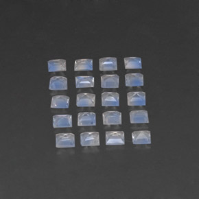Rainbow Moonstone Gemstones in 3 x 3 mm Size for Sale, Rainbow Moonstone Stones in Blue White Color