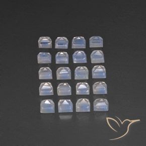 Rainbow Moonstone Gemstones in 3.2 x 3.2 mm Size for Sale, Rainbow Moonstone Stones in Bluish White Color