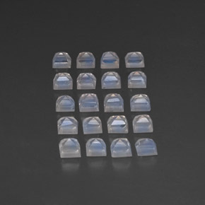 Rainbow Moonstone Gemstones in 3.3 x 3.1 mm Size for Sale, Rainbow Moonstone Stones in Bluish White Color