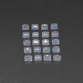 Rainbow Moonstone Gemstones in 2.9 x 2.8 mm Size for Sale, Rainbow Moonstone Stones in Blue White Color