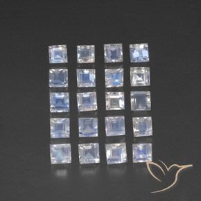 3.69ctw Natural Bluish White Rainbow Moonstone, Square, Transparent