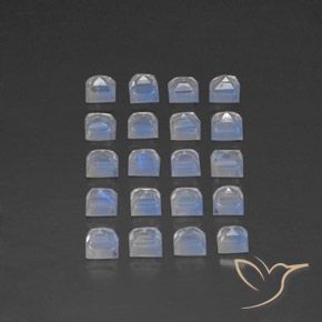 Rainbow Moonstone Gemstones in 3.2 x 3.2 mm Size for Sale, Rainbow Moonstone Stones in Bluish White Color