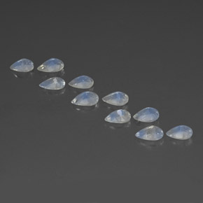 Rainbow Moonstone Gemstone in 5.7 x 3.9 mm Size for Sale, Rainbow Moonstone Stone in Blue White Color