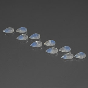 Rainbow Moonstone Gemstone in 6 x 4 mm (calibrated) Size for Sale, Rainbow Moonstone Stone in Blue White Color