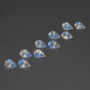 3.51 ct White Rainbow Moonstone Stone, Natural Rainbow Moonstone in Pear Facet Shape for Sale