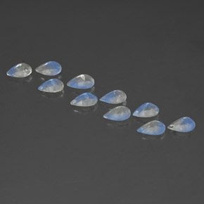 Rainbow Moonstone Gemstone in 6 x 4 mm (calibrated) Size for Sale, Rainbow Moonstone Stone in Blue White Color