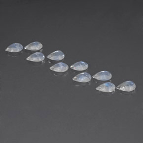 Rainbow Moonstone Gemstone in 6 x 4 mm (calibrated) Size for Sale, Rainbow Moonstone Stone in Blue White Color