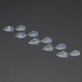 Rainbow Moonstone Gemstone in 6 x 4 mm (calibrated) Size for Sale, Rainbow Moonstone Stone in Blue White Color