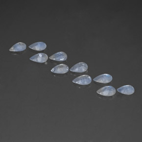 Rainbow Moonstone Gemstone in 6 x 4 mm (calibrated) Size for Sale, Rainbow Moonstone Stone in Blue White Color
