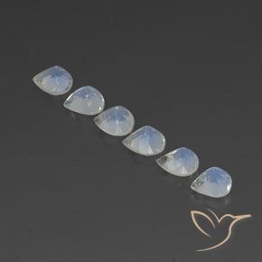 Rainbow Moonstone Gemstones in 5 x 5 mm (calibrated) Size for Sale, Rainbow Moonstone Stones in Bluish White Color