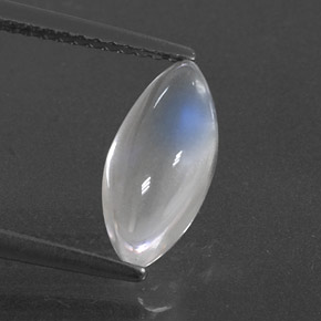 1.92 ct White Rainbow Moonstone Gemstone, Rainbow Moonstone Gem in Marquise Cabochon Shape for Sale.