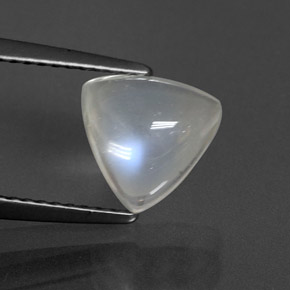1.85 ct White Rainbow Moonstone Gemstone, Rainbow Moonstone Gem in Trillion Cabochon Shape for Sale.