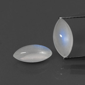 2.36 ct White Rainbow Moonstone Gemstone, Rainbow Moonstone Gem in Marquise Cabochon Shape for Sale.