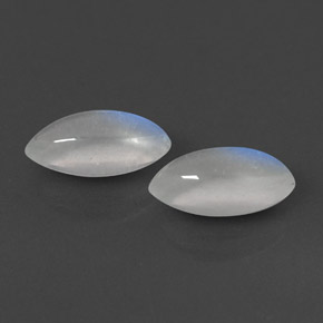 2.36 ct White Rainbow Moonstone Stone, Natural Rainbow Moonstone in Marquise Cabochon Shape for Sale