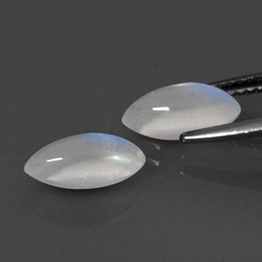 Rainbow Moonstone Gemstone in 10 x 5 mm (calibrated) Size for Sale, Rainbow Moonstone Stone in Blue White Color