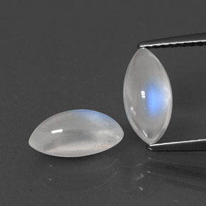 2.70 ct White Rainbow Moonstone Gemstone, Rainbow Moonstone Gem in Marquise Cabochon Shape for Sale.