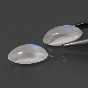 Rainbow Moonstone Gemstone in 10 x 5 mm (calibrated) Size for Sale, Rainbow Moonstone Stone in Blue White Color
