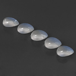 3.89 ct White Rainbow Moonstone Gemstone, Rainbow Moonstone Gem in Pear Cabochon Shape for Sale.