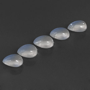 3.89 ct White Rainbow Moonstone Stone, Natural Rainbow Moonstone in Pear Cabochon Shape for Sale