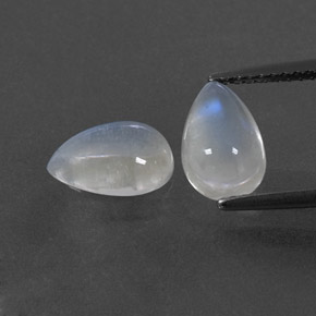 2.74 ct White Rainbow Moonstone Gemstone, Rainbow Moonstone Gem in Pear Cabochon Shape for Sale.
