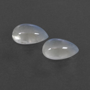 2.74 ct White Rainbow Moonstone Stone, Natural Rainbow Moonstone in Pear Cabochon Shape for Sale