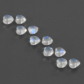 Rainbow Moonstone Gemstone in 4.1 x 4 mm Size for Sale, Rainbow Moonstone Stone in Blue White Color