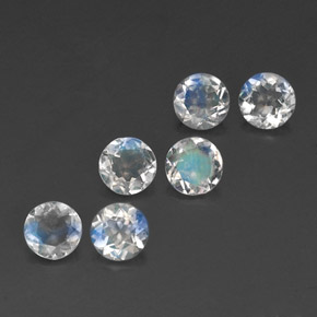 2.20 ct White Rainbow Moonstone Stone, Natural Rainbow Moonstone in Round Facet Shape for Sale