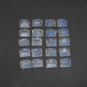 Rainbow Moonstone Gemstones in 2.9 x 2.9 mm Size for Sale, Rainbow Moonstone Stones in Blue White Color
