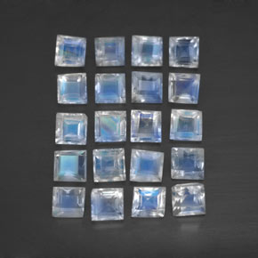 0.1ct Square Facet White Blue Rainbow Moonstone Gem for sale 0.1ct Square Facet White Blue Rainbow Moonstone Gem (ID: 333697)