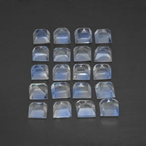 Rainbow Moonstone Gemstones in 3 x 2.9 mm Size for Sale, Rainbow Moonstone Stones in Bluish White Color