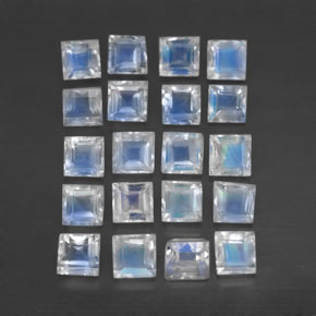 0.2ct Square Facet Blue White Rainbow Moonstone for sale thumb image of 0.2ct Square Facet Blue White Rainbow Moonstone (ID: 333698)