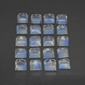 Rainbow Moonstone Gemstones in 3.1 x 3 mm Size for Sale, Rainbow Moonstone Stones in White Blue Color