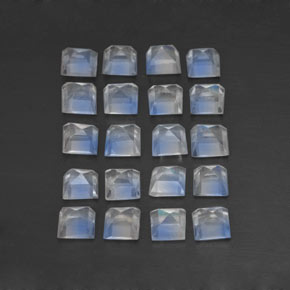 Rainbow Moonstone Gemstones in 3 x 2.9 mm Size for Sale, Rainbow Moonstone Stones in Bluish White Color