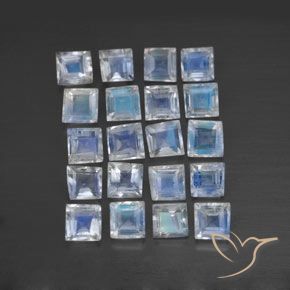 2.48ctw Natural Bluish White Rainbow Moonstone, Square, Transparent