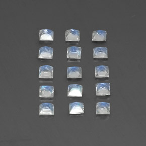 Rainbow Moonstone Gemstone in 3.1 x 3.1 mm Size for Sale, Rainbow Moonstone Stone in Blue White Color
