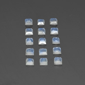 Rainbow Moonstone Gemstones in 2.9 x 2.8 mm Size for Sale, Rainbow Moonstone Stones in Bluish White Color