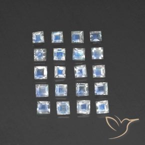 2.95ctw Natural Bluish White Rainbow Moonstone, Square, Transparent