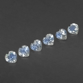 1.11 ct White Rainbow Moonstone Gemstone, Rainbow Moonstone Gem in Heart Facet Shape for Sale.