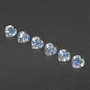 1.11 ct White Rainbow Moonstone Stone, Natural Rainbow Moonstone in Heart Facet Shape for Sale