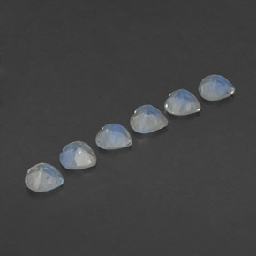 Rainbow Moonstone Gemstone in 4 x 4 mm Size for Sale, Rainbow Moonstone Stone in Blue White Color