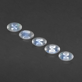 1.08 ct White Rainbow Moonstone Gemstone, Rainbow Moonstone Gem in Oval Facet Shape for Sale.