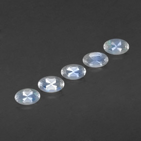1.08 ct White Rainbow Moonstone Stone, Natural Rainbow Moonstone in Oval Facet Shape for Sale