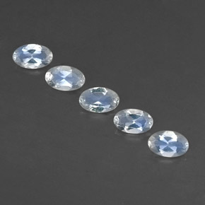 0.99 ct White Rainbow Moonstone Gemstone, Rainbow Moonstone Gem in Oval Facet Shape for Sale.