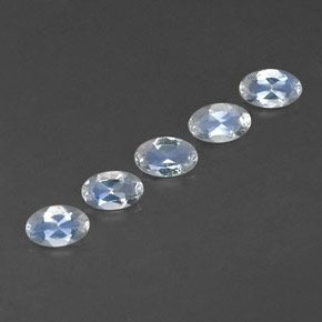 0.99 ct White Rainbow Moonstone Stone, Natural Rainbow Moonstone in Oval Facet Shape for Sale