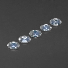 0.91 ct White Rainbow Moonstone Stone, Natural Rainbow Moonstone in Oval Facet Shape for Sale