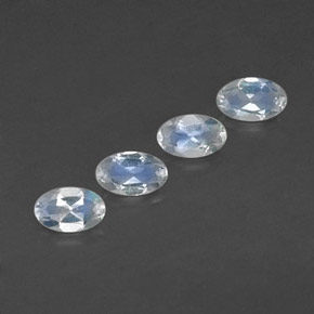 0.81 ct White Rainbow Moonstone Stone, Natural Rainbow Moonstone in Oval Facet Shape for Sale
