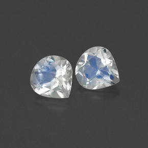 0.85 ct White Rainbow Moonstone Stone, Natural Rainbow Moonstone in Pear Facet Shape for Sale