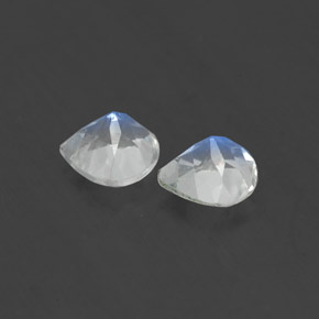 Rainbow Moonstone Gemstone in 5.3 x 5.1 mm Size for Sale, Rainbow Moonstone Stone in Blue White Color