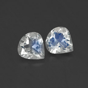 0.72 ct White Rainbow Moonstone Gemstone, Rainbow Moonstone Gem in Pear Facet Shape for Sale.